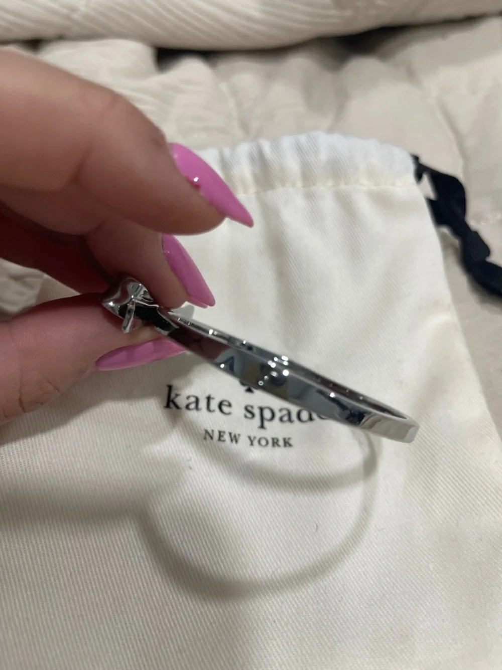 kate spade Silver Bow Bangle Bracelet - Picture 4 of 5